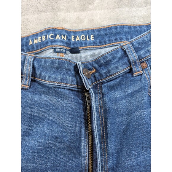 American Eagle Mom Jeans Women’s 18 Blue High Rise Straight Stretch Denim Casual - Picture 4 of 11